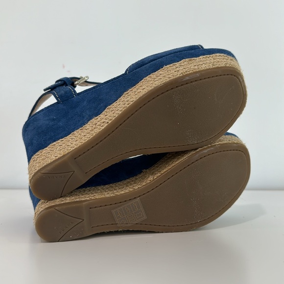 Prada Women’s Blue Suede Wedges Size 6W NEW - Picture 6 of 8